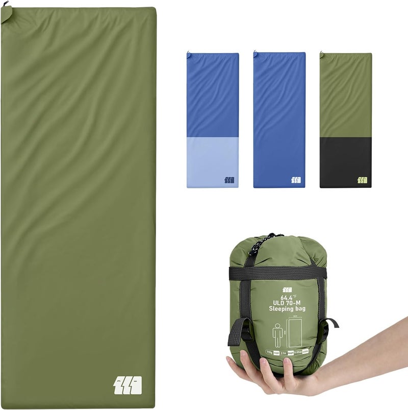 TANSTRIDER Ultralight Warm Weather Sleeping Bag - Portable, Waterproof, Compact Lightweight, Comfort with Compression Sack - Great for Outdoor Camping, Backpacking & Hiking - Image 1